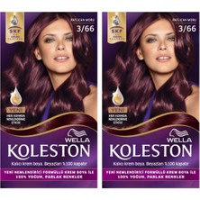 Wella Koleston 3/66 Patlıcan Moru Kalıcı Tüp Saç Boyası 2 Adet Kırmızı Renk ile Etkili
