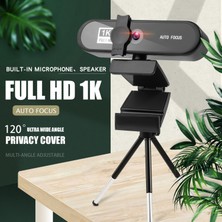 Yesper 1080P 2k 4K Tam USB Otomatik Not/gizlilik Kapağı Tripod 1k Siyah ile Dönülebilir (Yurt Dışından)