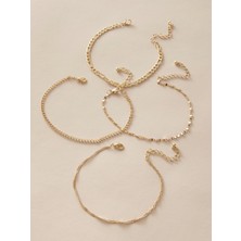 X-lady Accessories Altın Kaplama Kadın Kombin Bileklik