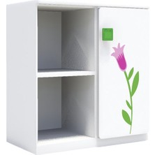 Woody Life 2 Raflı 1 Kapaklı Çocuk Odası Anaokulu Kreş Dolap Ilkbahar Temalı