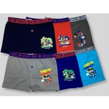 Tutku 6 Adet Çok Renkli Likralı Çocuk Boxer