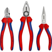 Knipex Pense 180 mm + Yan Keski 160 mm + Kargaburun 160 mm 3 Parça Set