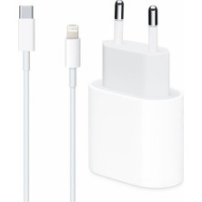 Miyuu Apple İphone 12 Mini Uyumlu 20W Usb-C Güç Adaptörü + 1m Usb-C Lightning Şarj Kablosu Seti