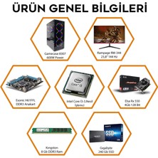 Escapelock Intel I3 3220 8GB Ram 240GB SSD RX550 Ekran Kartı 144 Hz Monitör Oyun Bilgisayarı