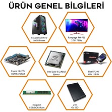 Escapelock Intel I5 2400 2.nesil 8 GB Ram 240 GB SSD 4 GB Ekran Kartı 27" 75 Hz Monitör Masaüstü Oyuncu Bilgisayarı