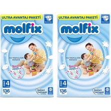 Molfix Bebek Bezi Comfort Fix Ultra Avantaj Paketi Maxi 4 Beden 272 Adet