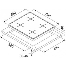 Franke New Square Fhns 604 4g Wh C White Glass Ocak