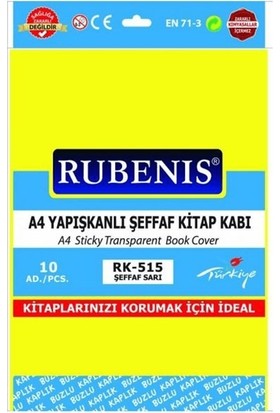 Rubenis A4 Yapışkanlı Sarı Buzlu Kitap Kabı RK-515