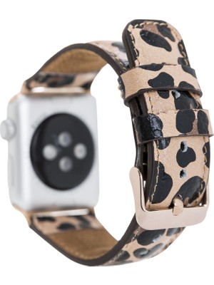 Bouletta Apple Watch Uyumlu Deri Kordon 42-44MM Leopar Ne