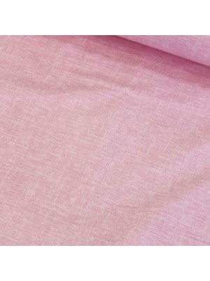 Wella Home Şeker Pembe Keten Efekti Nevresimlik Poplin Kumaş