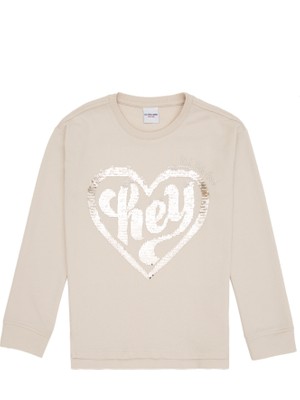 U.S. Polo Assn. Kız Çocuk Krem Sweatshirt 50240638-VR071