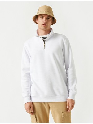 Koton Yarım Fermuarlı Basic Sweatshirt