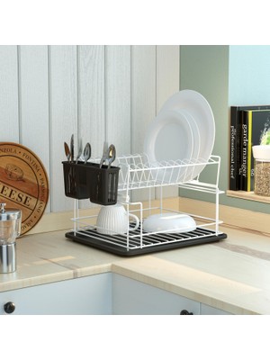 Tekno-tel Iki Katlı Modüler Tabaklık Bulaşıklık Beyaz KB010