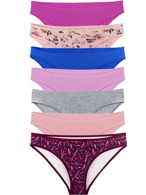 Sensu Kadın Karışık Renkler Slip 7li Külot - KTS1145