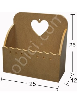 E Hobici Ahşap Kalpli Kapıcı Kutusu Ib-06