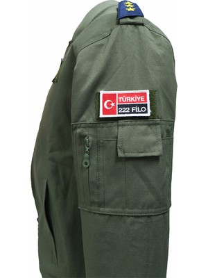 Fly Tshirt Yetişkin ErkekPilot Mont - Yeşil