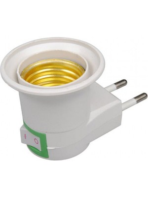 Elektronikucuz Gece Lambası Prize Takma Aparatı - Anahtarlı Duy Fiş E27