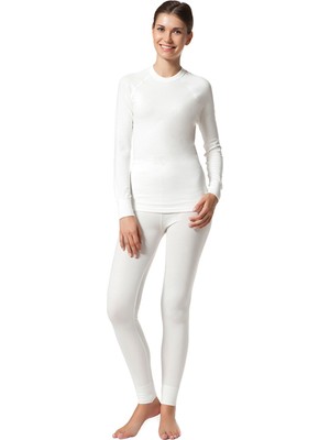 Çift Kaplan Kadın Beyaz Uzun Kol Termal Fanila 1012