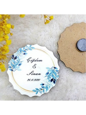 Hayaller Dükkanı 30 Adet Ahşap Nikah Buzdolabı Magnet Lik5
