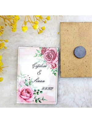Hayaller Dükkanı 30 Adet Ahşap Nikah Buzdolabı Magnet Nikah Likleri 11