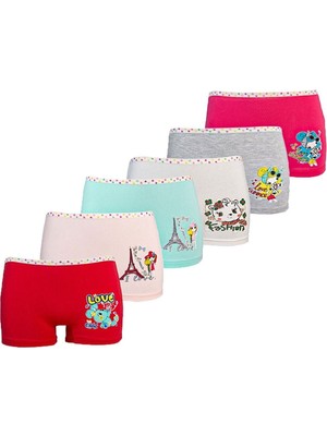 Dondeza 12Adet  Kız Çocuk Boxer Çok Renkli Esnek Yapı ile Rahat Tasarım Sunar
