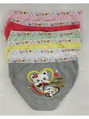 Tutku 6 Adet Kız Çocuk Külot Çok Renkli Baskılı Yumuşak Dokulu Nefes Alabilir Kumaş