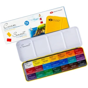 St. Petersburg Sonnet Tam Tablet Suluboya 21 Renk Metal Kutu