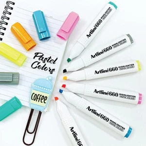 660 Fosforlu Kalem 6 Pastel Renk Set