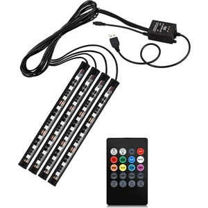 USB Gi̇ri̇şli̇ Sese Duyarlı Kumandalı Rgb 12 LED