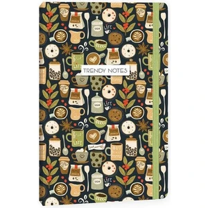 Keskin Color Trendy Notes 13X21 Sert Kapak Defter 80 Yaprak Çizgili Coffee Time Yeşil