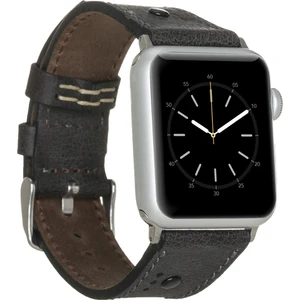 Apple Watch Uyumlu Deri Kordon 42-44MM Troklu Siyah