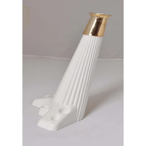 Zirve Çizgili Plastik Ayak Baza Koltuk  Kanepe Ayağı Puf Tv Ünitesi Ayağı 2 Adet 20 cm Beyaz Renk