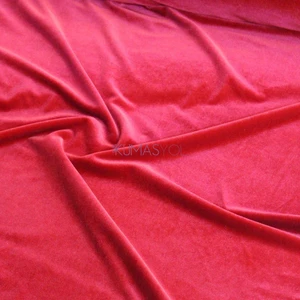 Kırmızı Ipek Kadife Kumaş