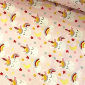 Pembe Unicorn Pazen Flanel Kumaş
