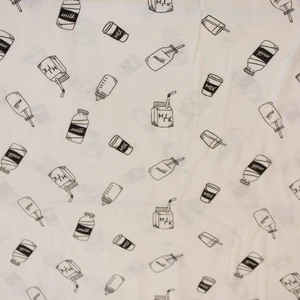 Milk Siyah Beyaz Müslin Bez