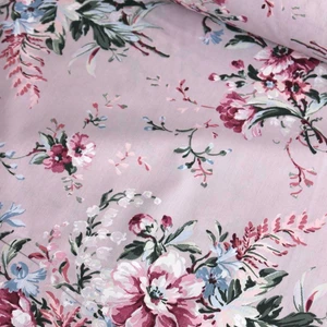 Lila Pembe Çiçek Buketi Nevresimlik Poplin Kumaş