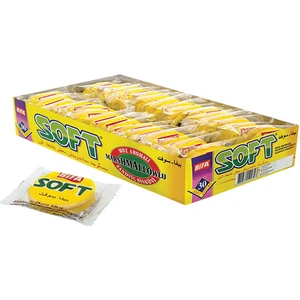 Soft Muz Aromalı Kaplamalı Marsmallowlu Sandwiç Bisküvi 20  gr x 30