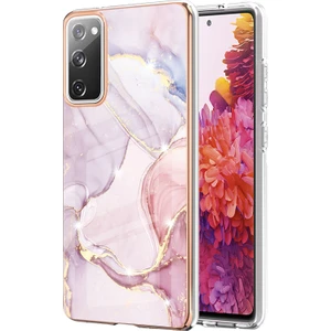 Samsung Galaxy S20 Fe Için Mermer Desen Yumuşak Tpu Tampon Kılıf Kapak Rose Gold (Yurt Dışından)
