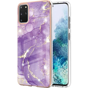 Samsung Galaxy S20+ Plus Için Mermer Desen Yumuşak Tpu Tampon Kılıf Kapak Mor (Yurt Dışından)