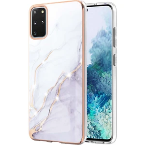 Samsung Galaxy S20+ Plus Için Mermer Desen Yumuşak Tpu Tampon Kılıf Kapak Beyaz (Yurt Dışından)