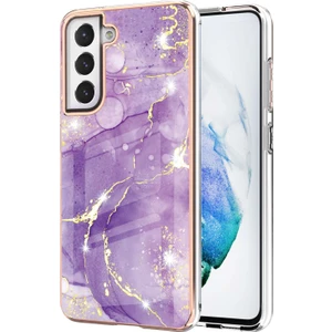 Samsung Galaxy S21 Fe 5g Için Mermer Desen Yumuşak Tpu Tampon Kılıf Kapak Mor (Yurt Dışından)