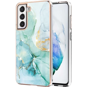 Samsung Galaxy S21 Fe 5g Için Mermer Desen Yumuşak Tpu Tampon Kılıf Kapak Turkuaz (Yurt Dışından)