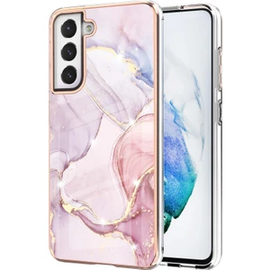 Samsung Galaxy S21 Fe 5g Için Mermer Desen Yumuşak Tpu Tampon Kılıf Kapak Rose Gold (Yurt Dışından)
