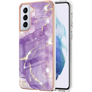 Samsung Galaxy S21+ 5g Için Mermer Desen Yumuşak Tpu Tampon Kılıf Kapak Mor (Yurt Dışından)