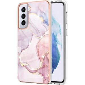 Samsung Galaxy S21 5g Için Mermer Desen Yumuşak Tpu Tampon Kılıf Kapak Rose Gold (Yurt Dışından)