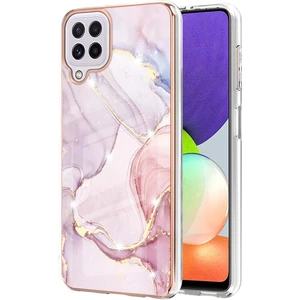 Samsung Galaxy A22 4g Için Mermer Desen Yumuşak Tpu Tampon Kılıf Kapak Rose Gold (Yurt Dışından)