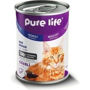 Pure Life Ciğerli Yetişkin Kedi Konservesi 415 gr 24'lü