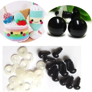TıkTık AL Amigurumi Vidalı Göz 14 mm - Siyah (20 Adet-10 Çift) Güvenlik Sertifikalı