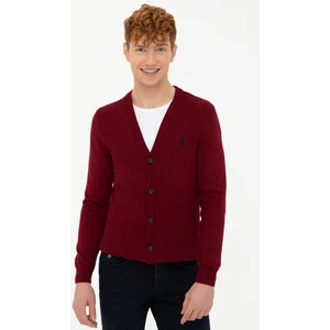 U.S. Polo Assn. Erkek Bordo Triko Basic Hırka 50236997-VR014