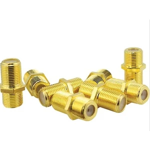 Konnektör 5 Adet F Ara Gold Sarı Konnektör Birleştirici Uydu Konnektörü Rose Rc-13